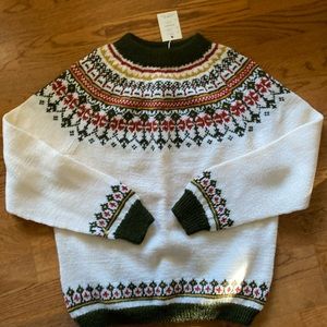 Vintage hand knitted pure wool fair isle sweater